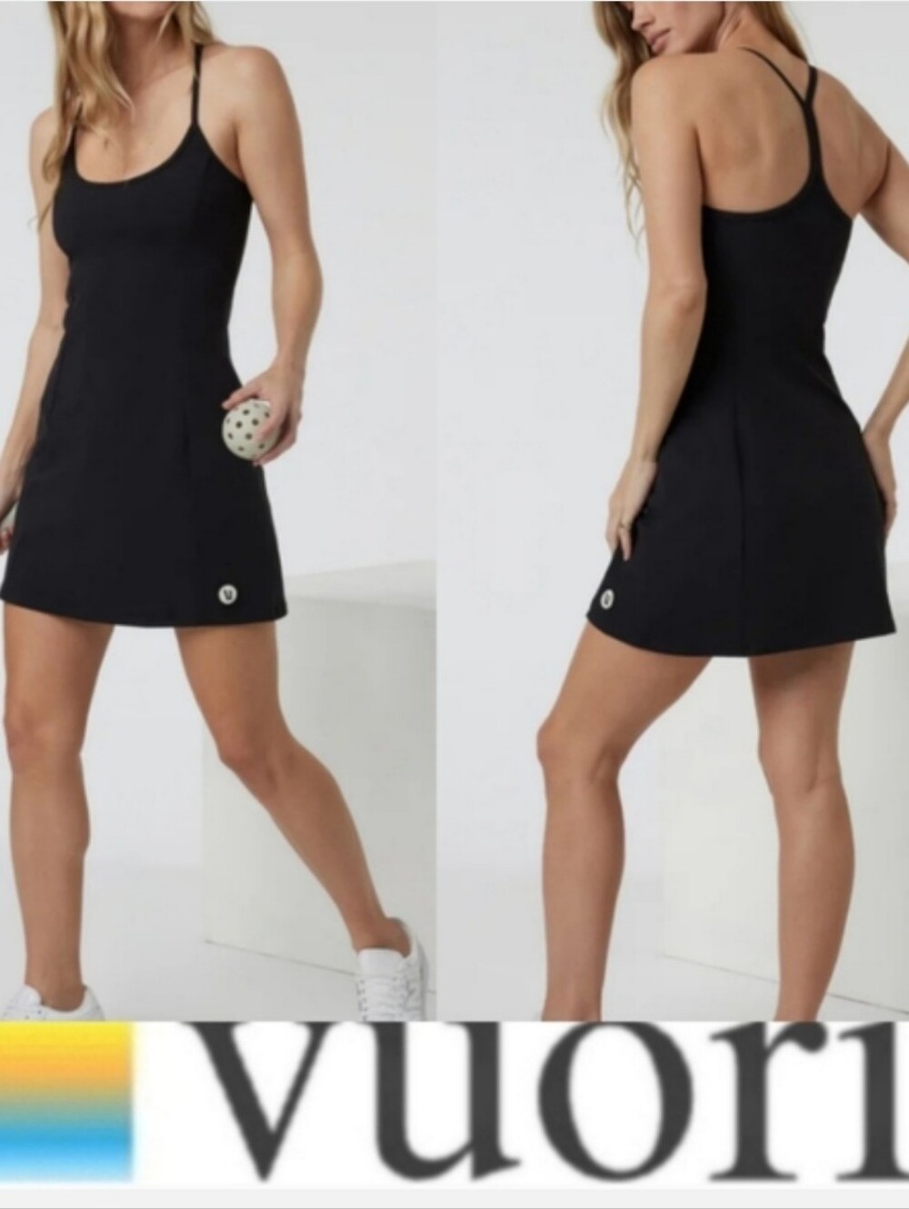 Vuori One Shot Tennis Dress NWT Athletic Activewear Casual Mini Black PRICE FIRM
